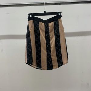 BLACK AND GOLD MONOGRAM SKIRT